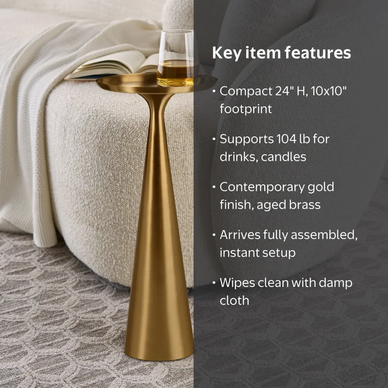 Better Homes & Gardens Truitt Drink Table, Gold - Walmart.com