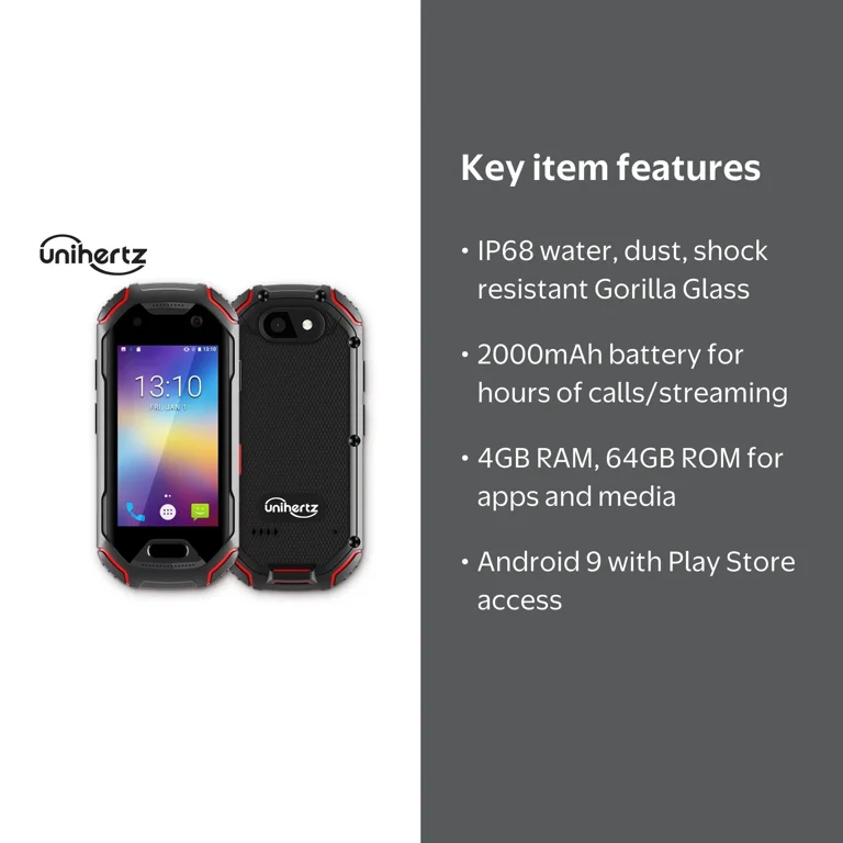 Unihertz Atom, Smallest 4G IP68 Rugged Postpaid Smartphone, 2.45