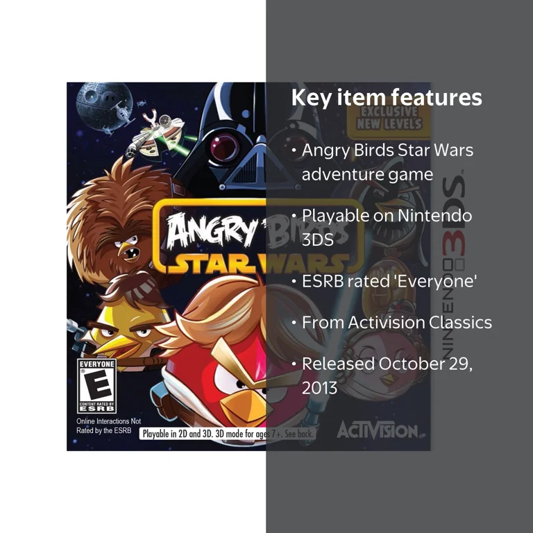 ニンテンドー3DS - 3DS★ANGRY BIRDS STAR WARS 海外版 EU版 Angry Birds Star Wars (Nintendo 3DS) Activision - Walmart.com