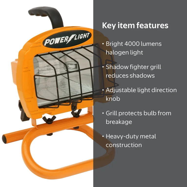 Designers Edge L860 Orange Portable Halogen Work Light - Walmart.com