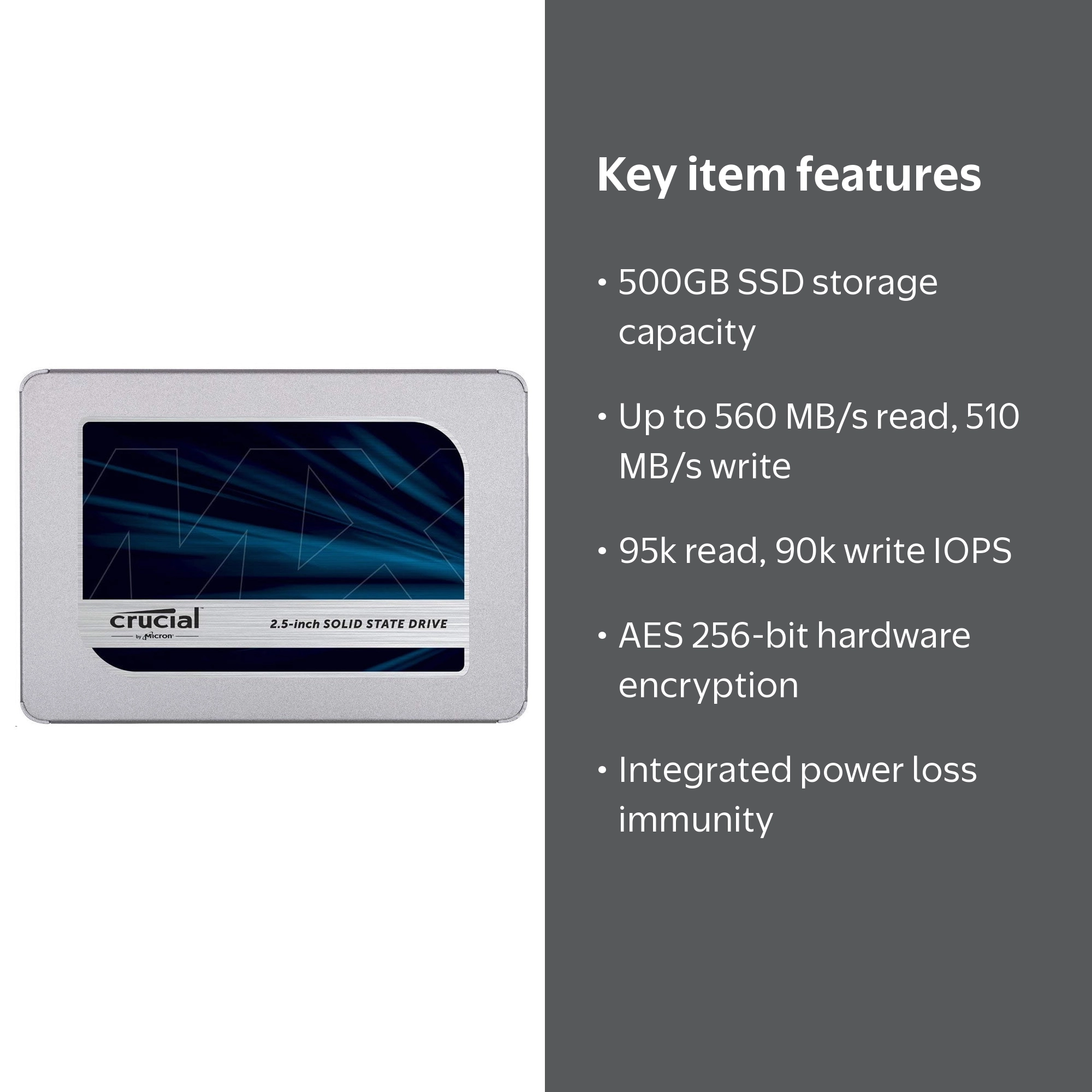 Crucial MX500 500GB SSD | SSDs for electronics retail - Walmart