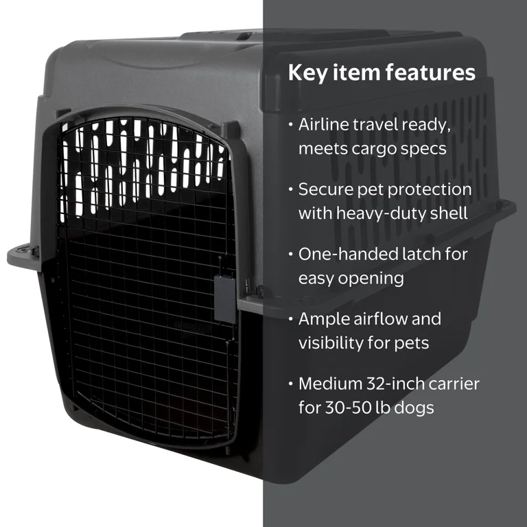 Petmate Pet Porter Travel Dog Kennel, Medium 32 Inch, 30-50 lb