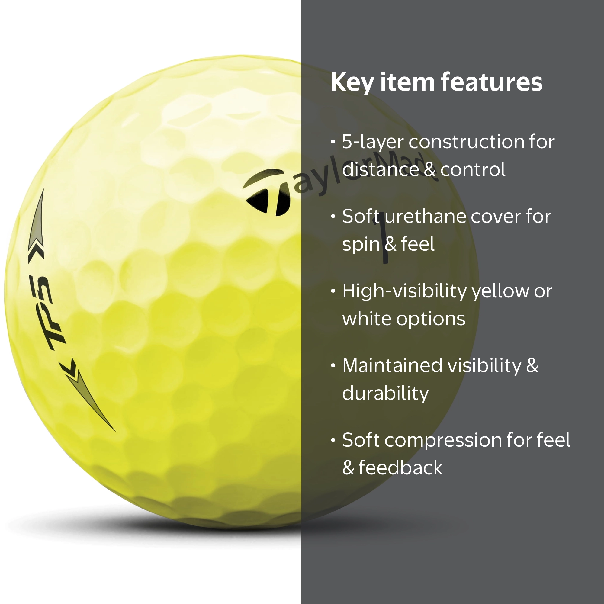 TaylorMade TP5 Golf Balls 12pk, Yellow - Walmart.com