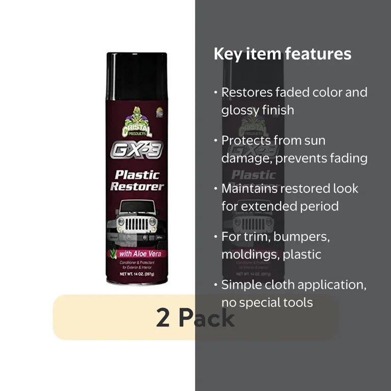 2 pack) Cristal Products GX-3 Plastic Restorer - Walmart.com