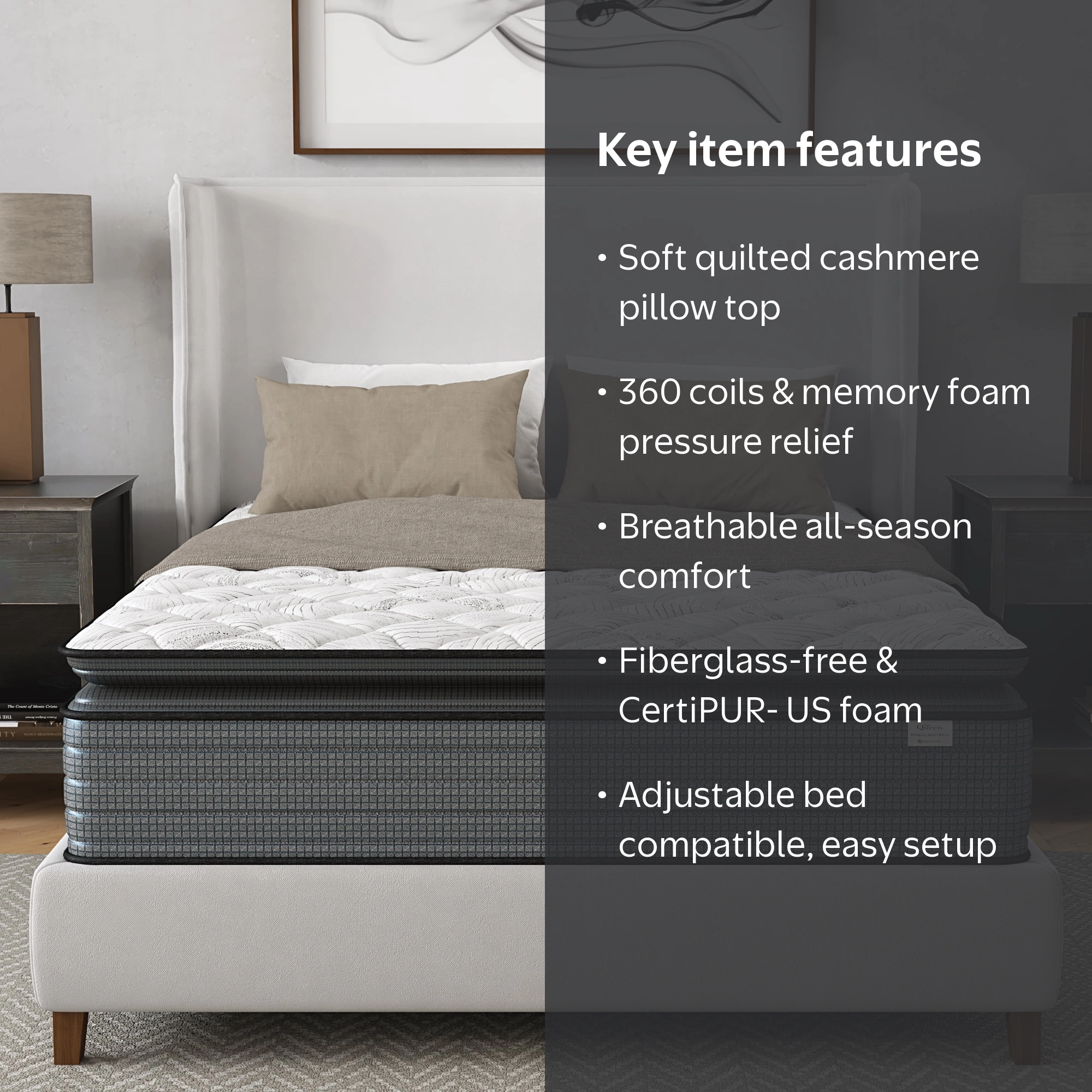 NapQueen Isabella 14'', King Hybrid Pillow Top Mattress