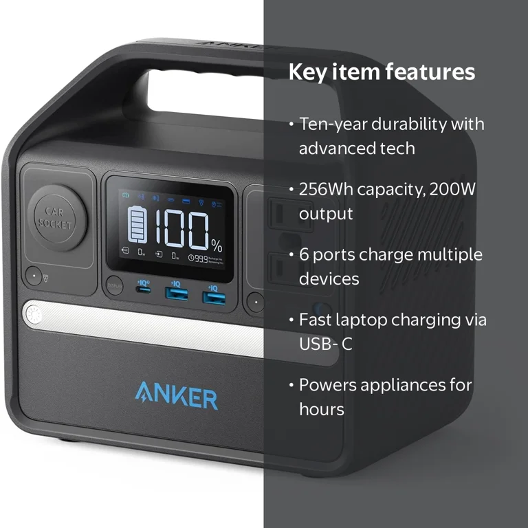 Anker, PowerStation, 256Wh, 200W, Portable Battery - Walmart.com