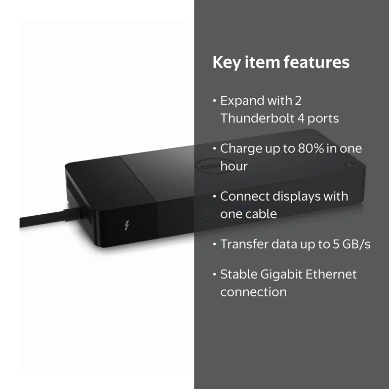 Dell WD22TB4 Thunderbolt 4 Dock - 2 Thunderbolt & Four 4K Display