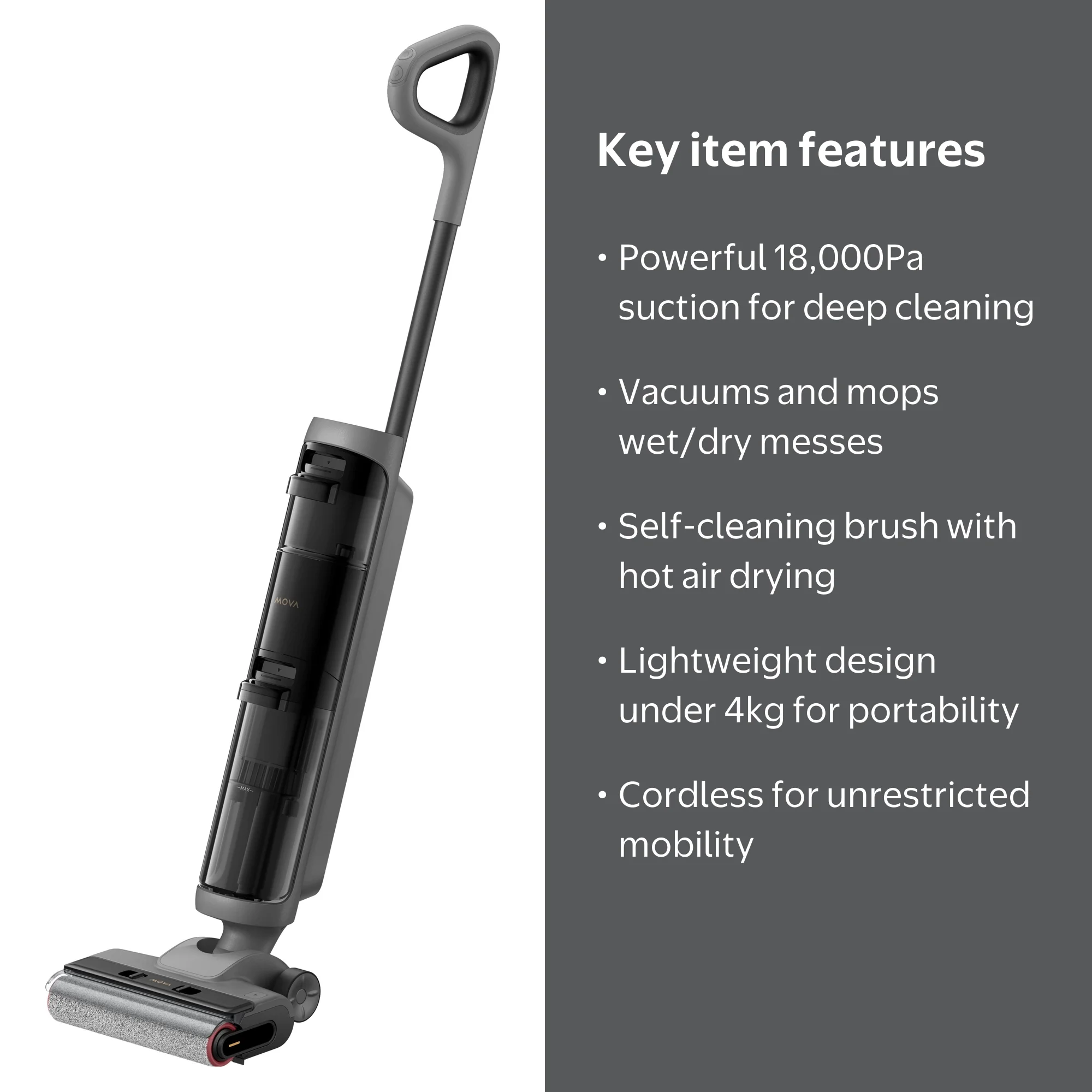 MOVA K20 Turbo Wet Dry Vacuum Cleaner with Hot Air Drying and Self
