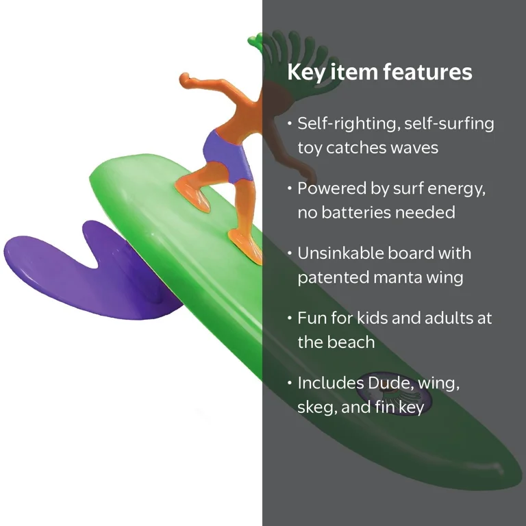 Surfer Dudes, Wave Powered Mini Surfer Toy, Self-Righting Beach