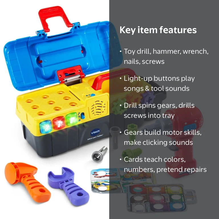 VTech, Drill and Learn Toolbox, RRK150, with Working Drill and