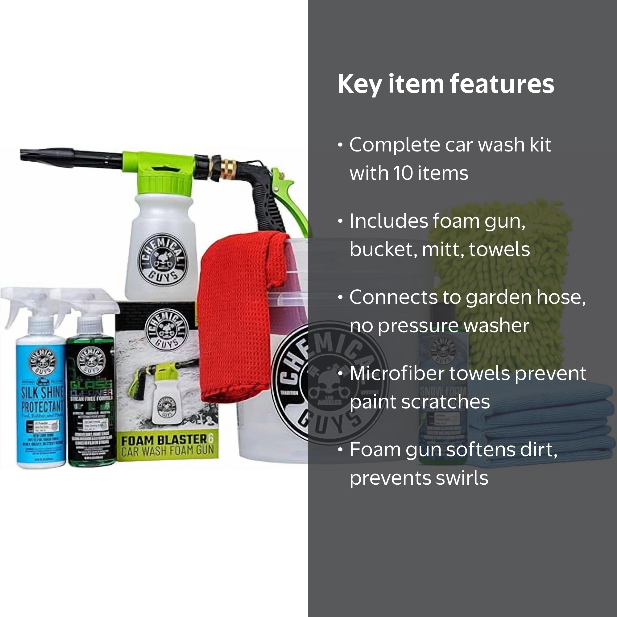 Chemical Guys, Car Wash Kit, Foam Gun, 10-Piece Arsenal Builder