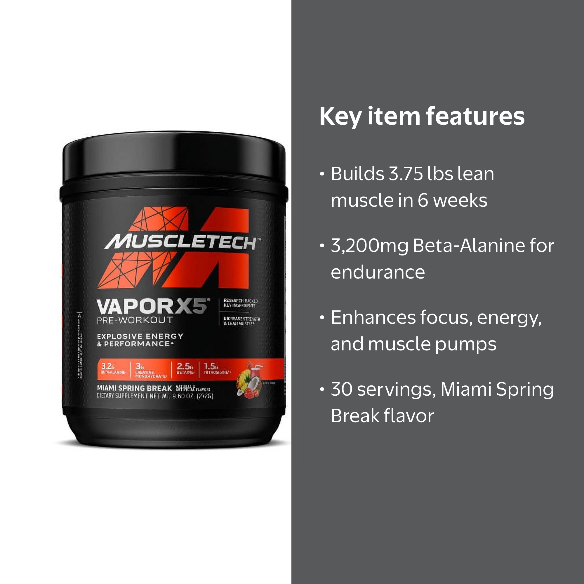 Muscletech Pro Series Vapor X5 Pre-Workout Powder, Explosive