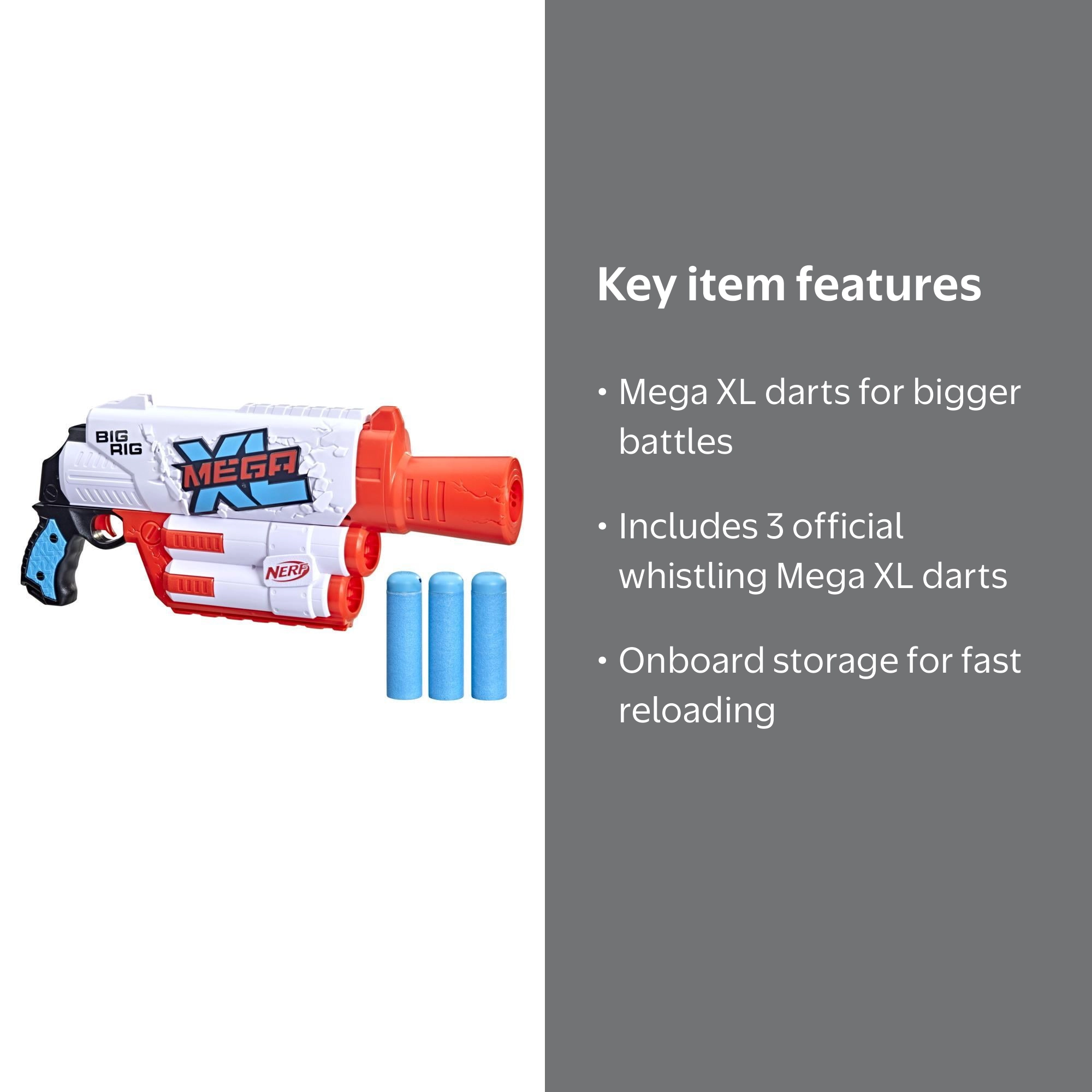 Nerf, Mega XL Big Rig, Largest Nerf Mega Darts, Onboard Dart