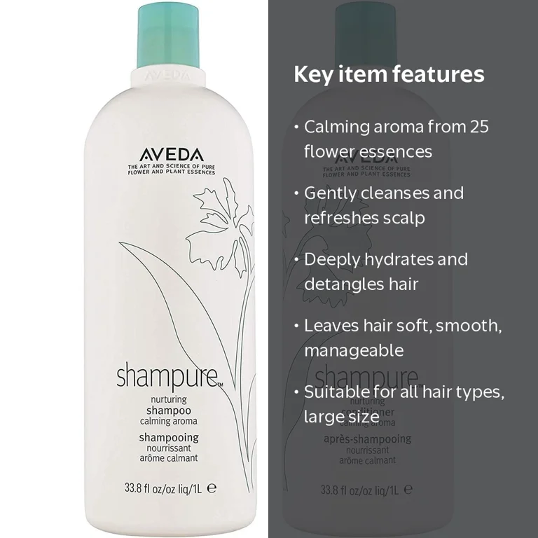 Aveda Shampure シャンプー コンディショナー 1L セット Aveda Shampure Nurturing Shampoo and Conditioner Set, 33.8 oz each
