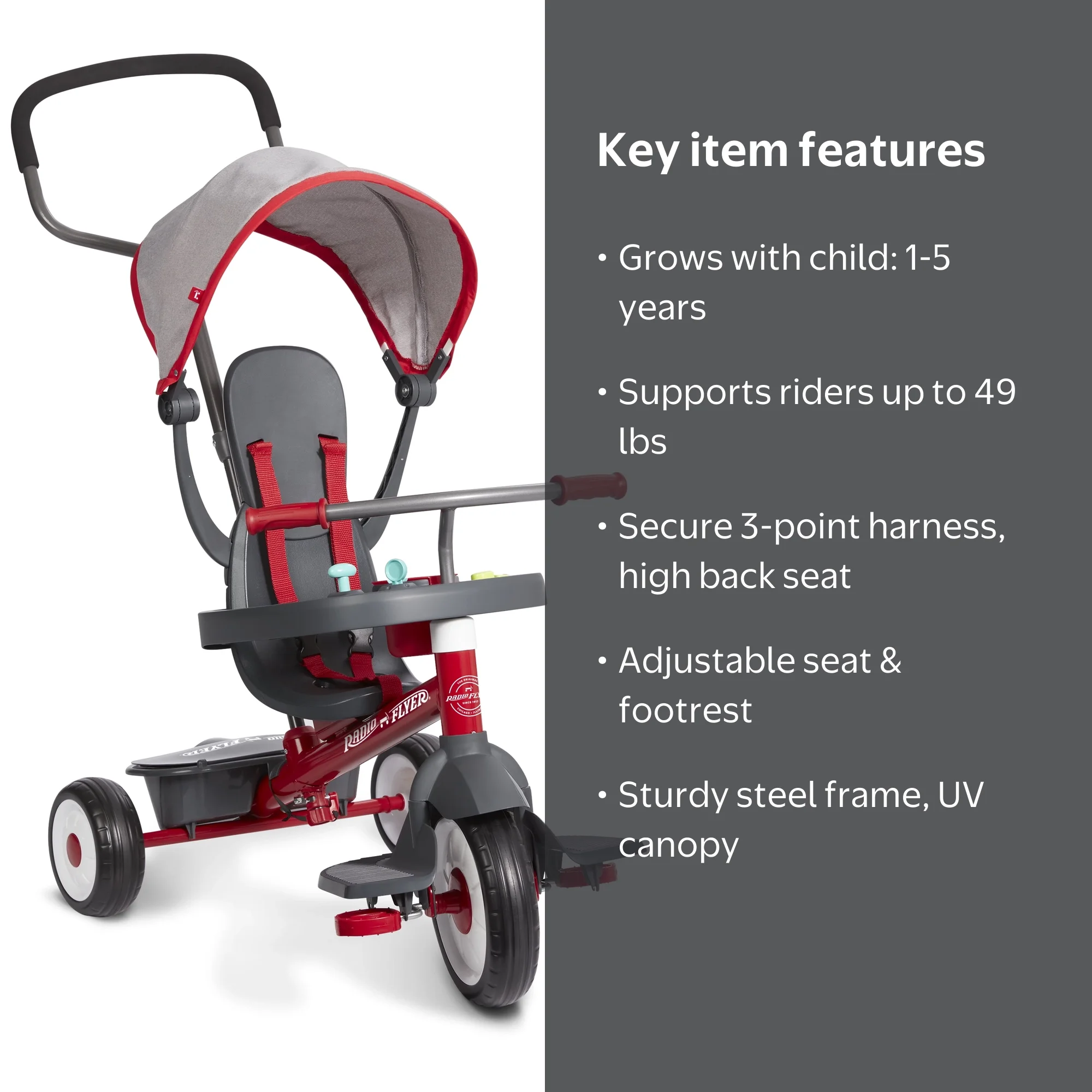 RADIO FLYER 4輪車 Radio Flyer Ready Ride Classic 4-in-1 Stroll 'N Trike with