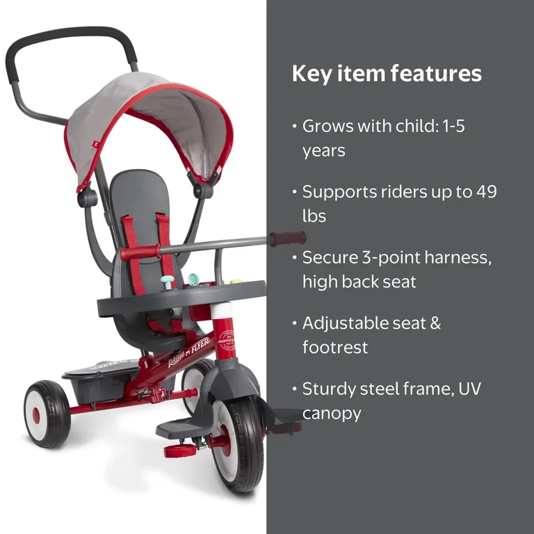Radio Flyer Ready Ride Classic 4-in-1 Stroll 'N Trike with