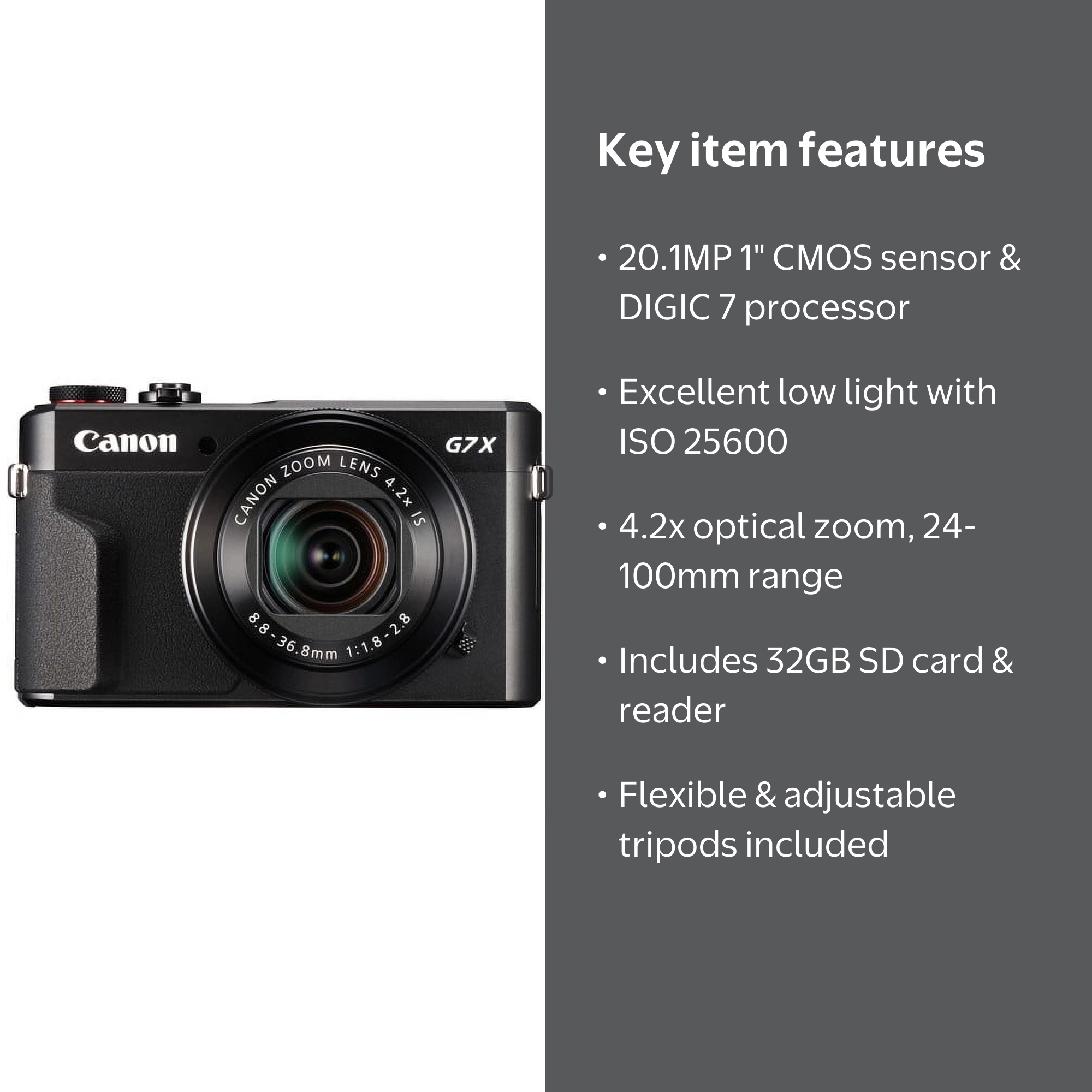 Canon PowerShot G7 X Mark II 20.1MP Digital Camera with 4.2x Zoom