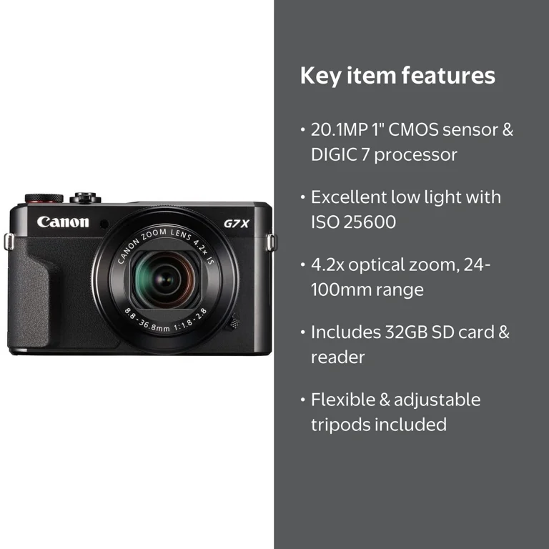 Canon PowerShot G7 X Mark II 20.1MP Digital Camera with 4.2x Zoom