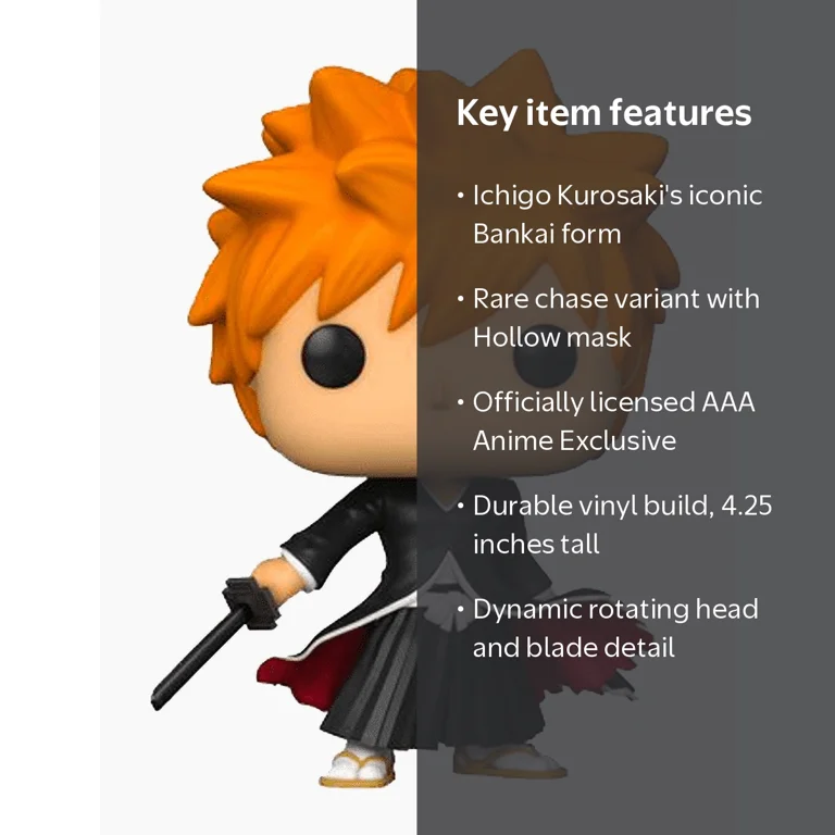 Funko Pop Vinyl Figure Ichigo Bankai Tensa Zangetsu AAA Exclusive