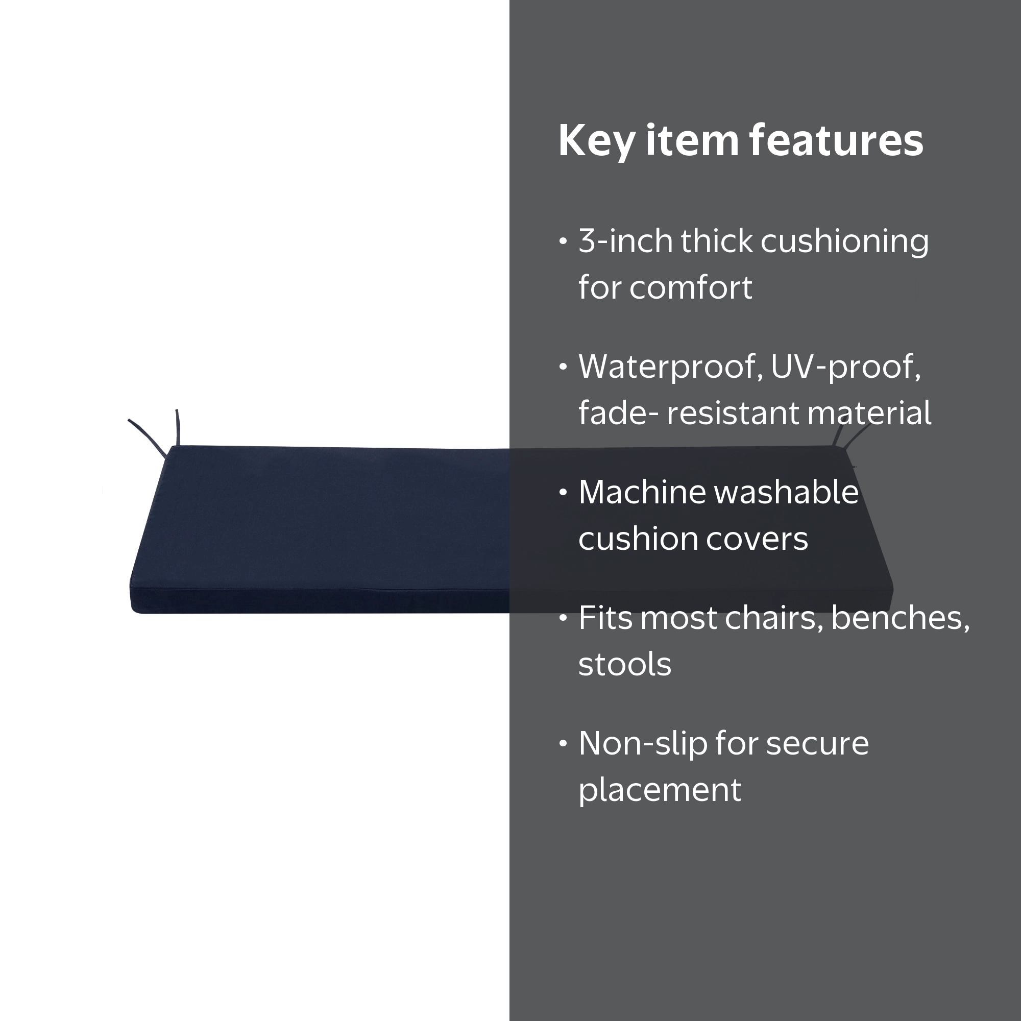 YEERSWAG 59x18x3 inch Waterproof Outdoor Cushion - Removable, Anti