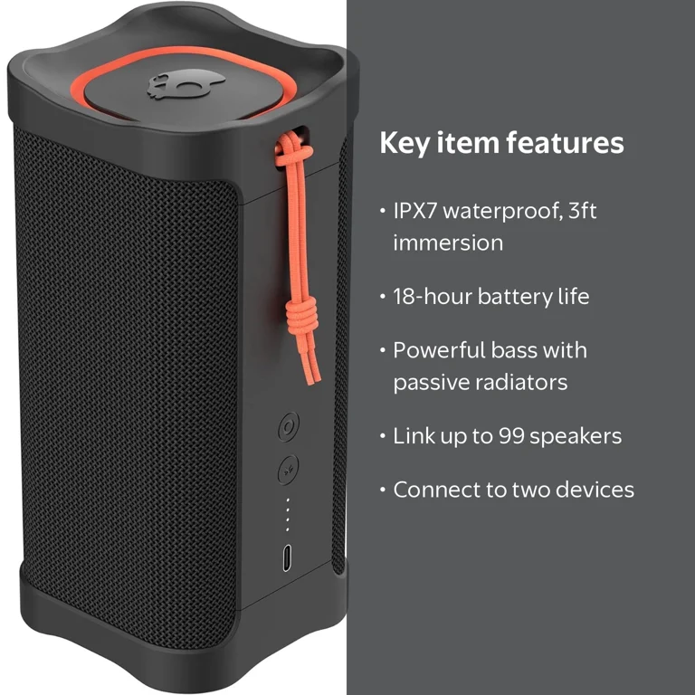 Skullcandy Terrain XL Waterproof, Bluetooth 5.3, 18 Hours Battery