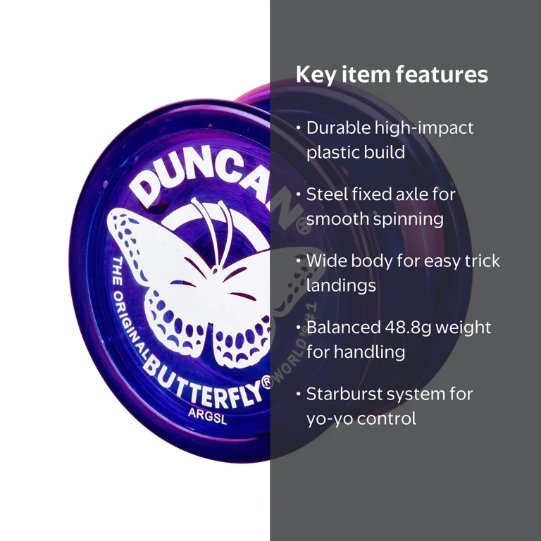 Duncan Butterfly Yo-Yo, Beginner String Yo-Yo, Steel Axle, Plastic