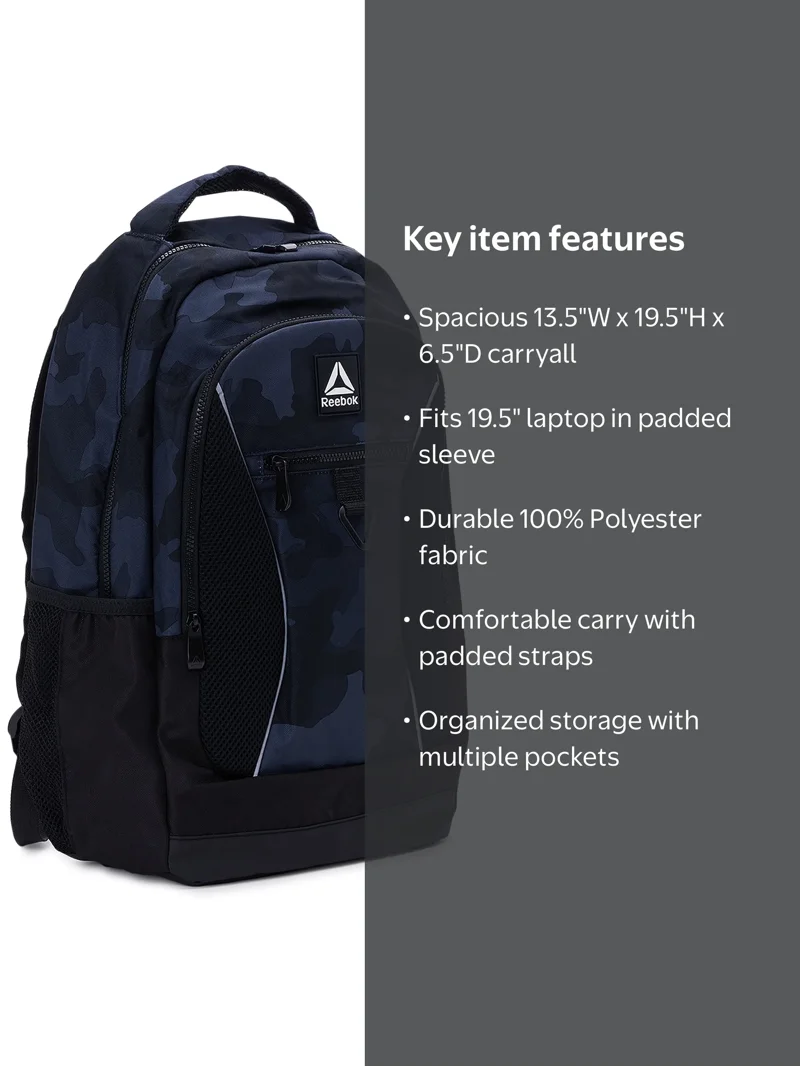 Reebok, Unisex Adult Laredo Backpack, 19.5 inches, Black - Walmart.com