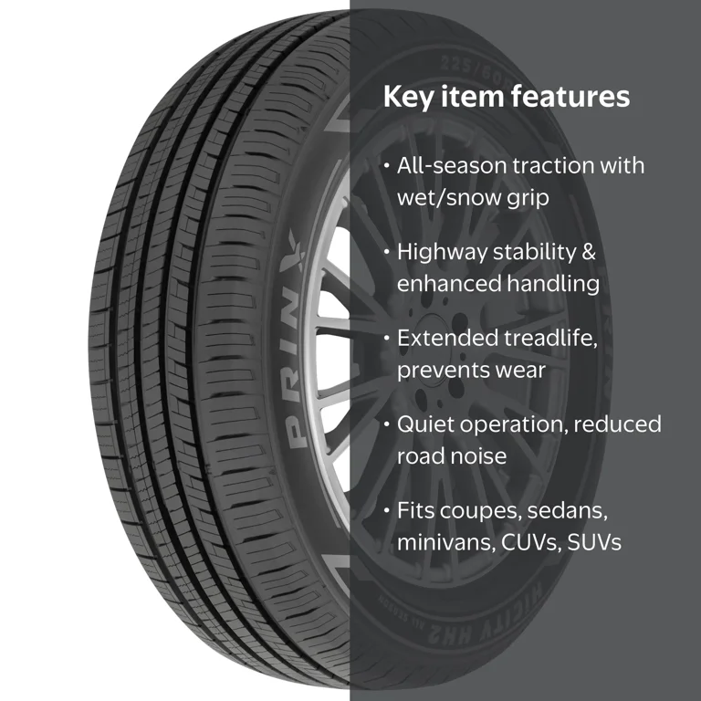 Prinx HiCITY HH2 All-Season 225/55R17 97V Passenger Tire, Enhanced