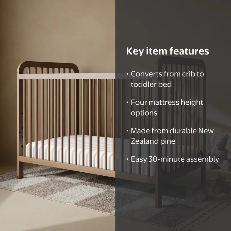 Storkcraft Pasadena 3-in-1 Convertible Baby Crib, Hazelnut
