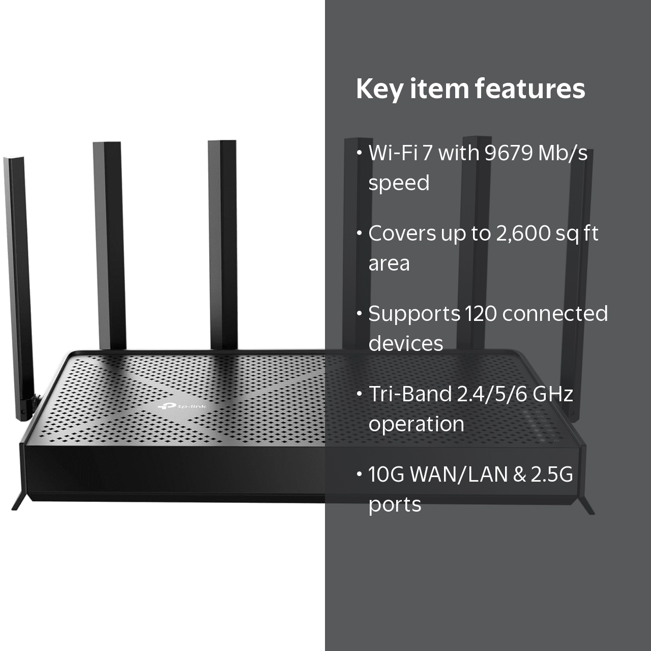 TP-Link Tri-Band BE9700 WiFi 7 Router Archer BE600 | 10G WAN/LAN +