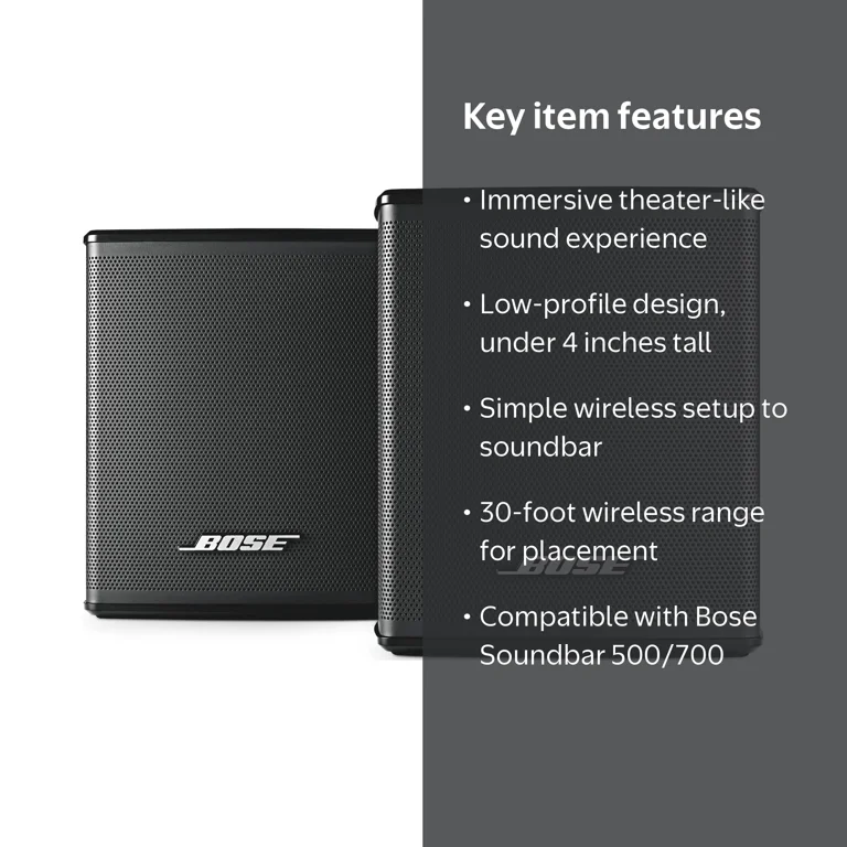 Bose, Surround Sound Rear Speakers, Black, Wireless Connectivity