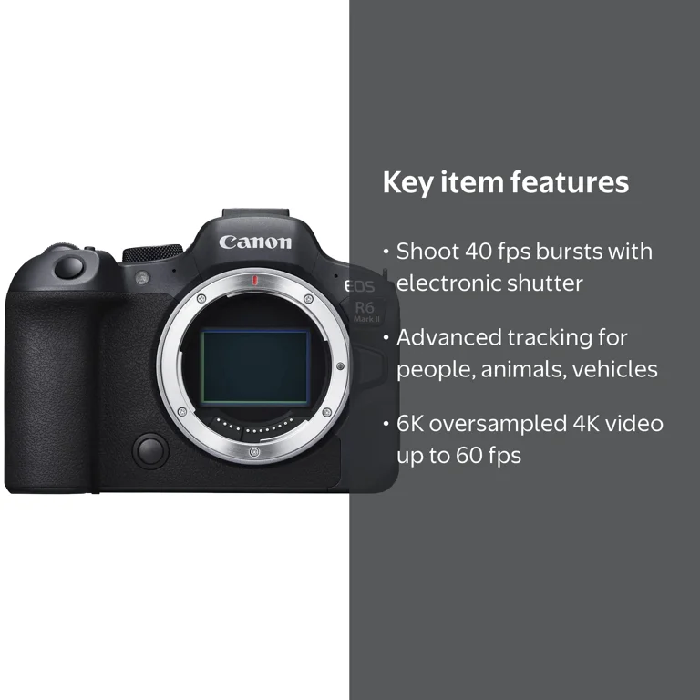 Canon EOS R6 Mark II Mirrorless Digital Camera Body 24.2 MP Full