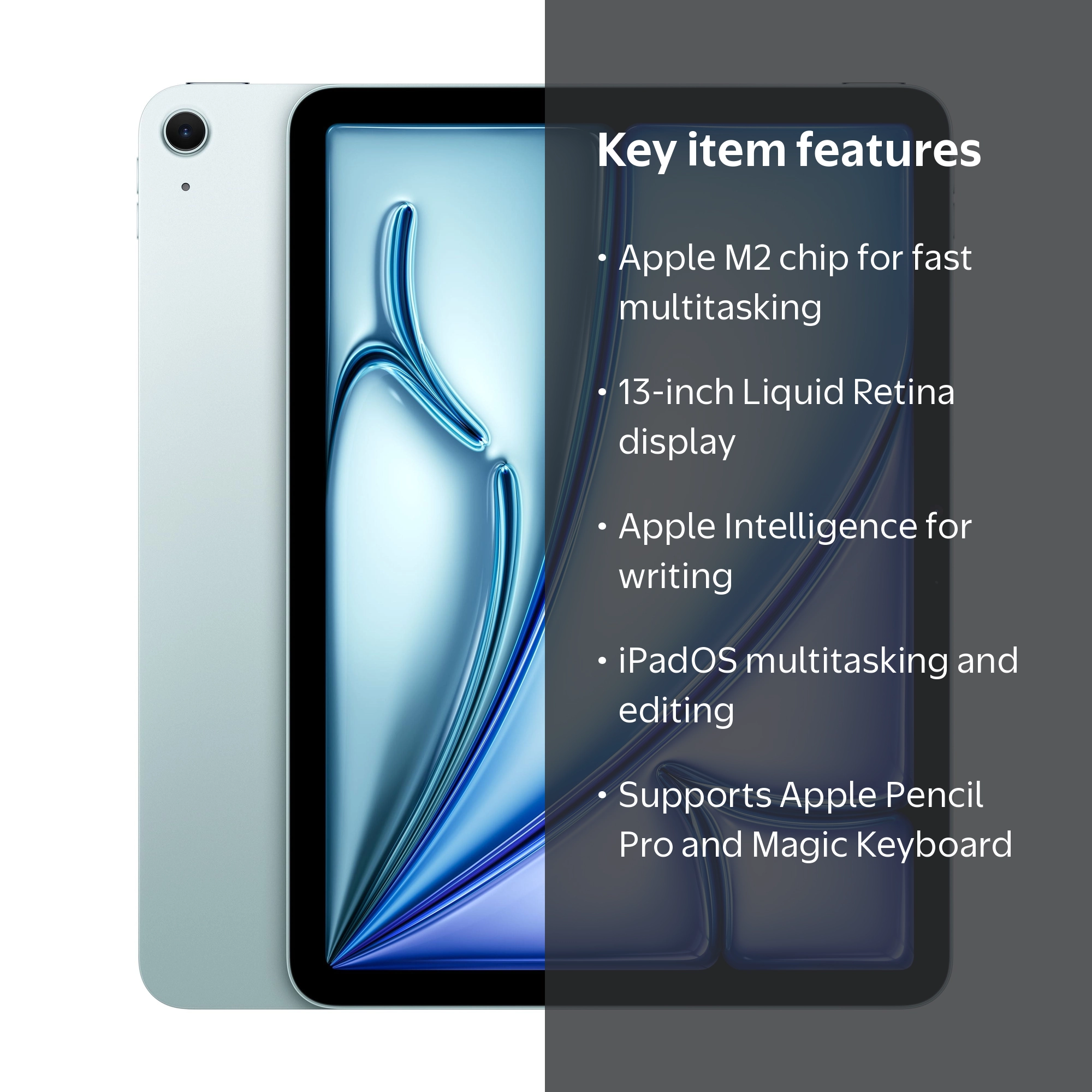 Apple 2024 13-inch iPad Air M2 with Wi-Fi, 128GB Storage - Blue