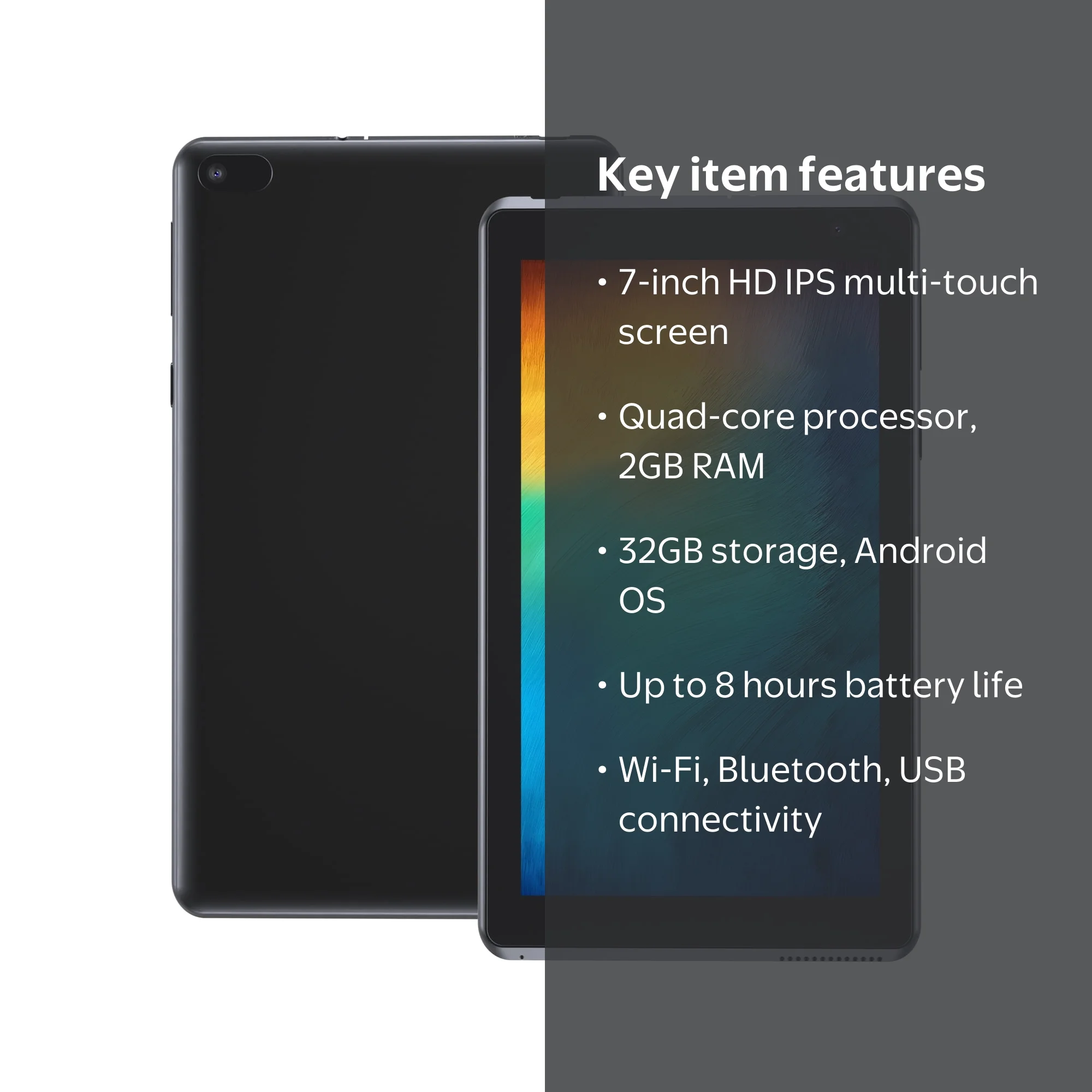 ZZB 7-inch Tablet, Android 11, Quad-core CPU, 32GB Storage, 2GB