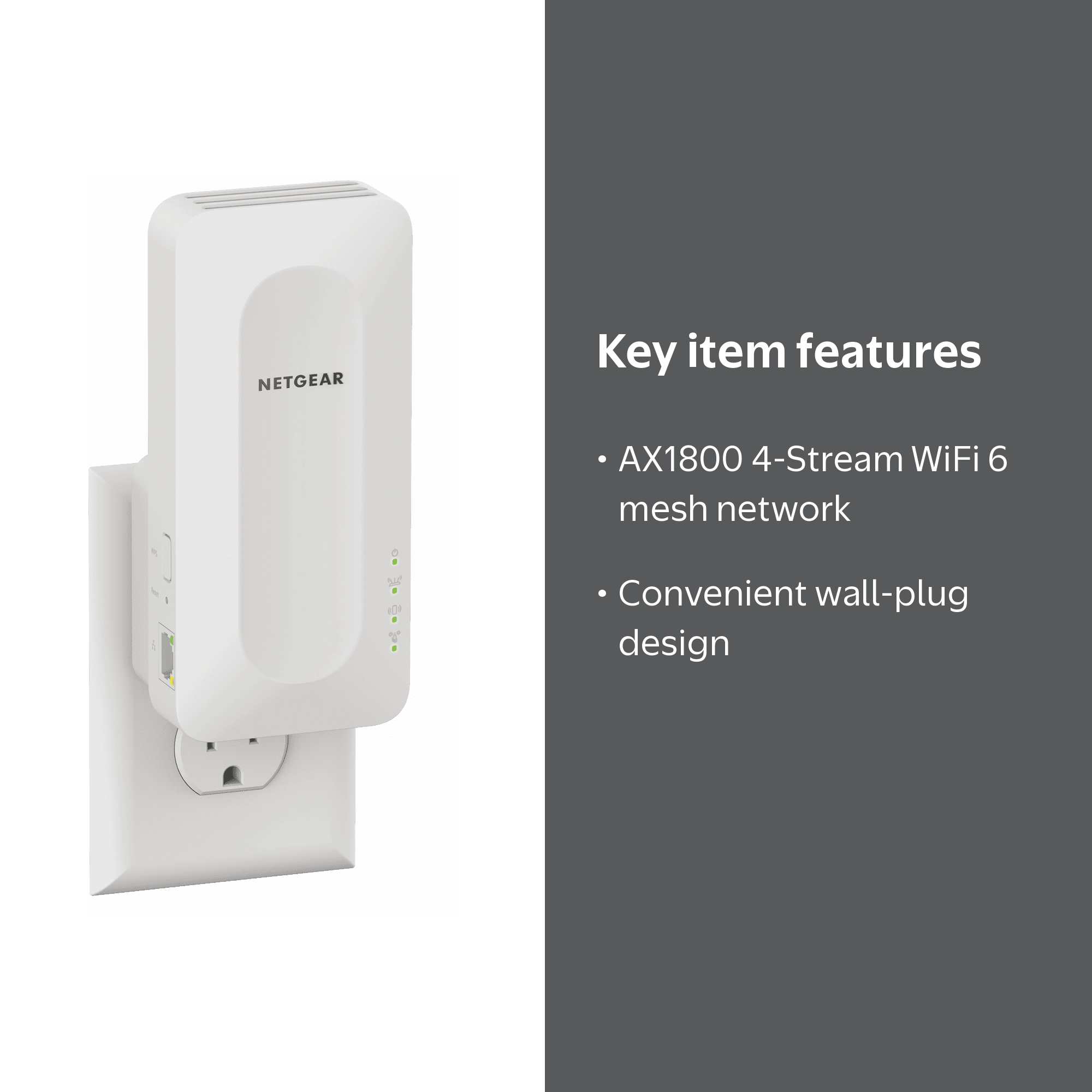 NETGEAR AX1800 4-Stream WiFi 6 Mesh Extender, Powerful Network