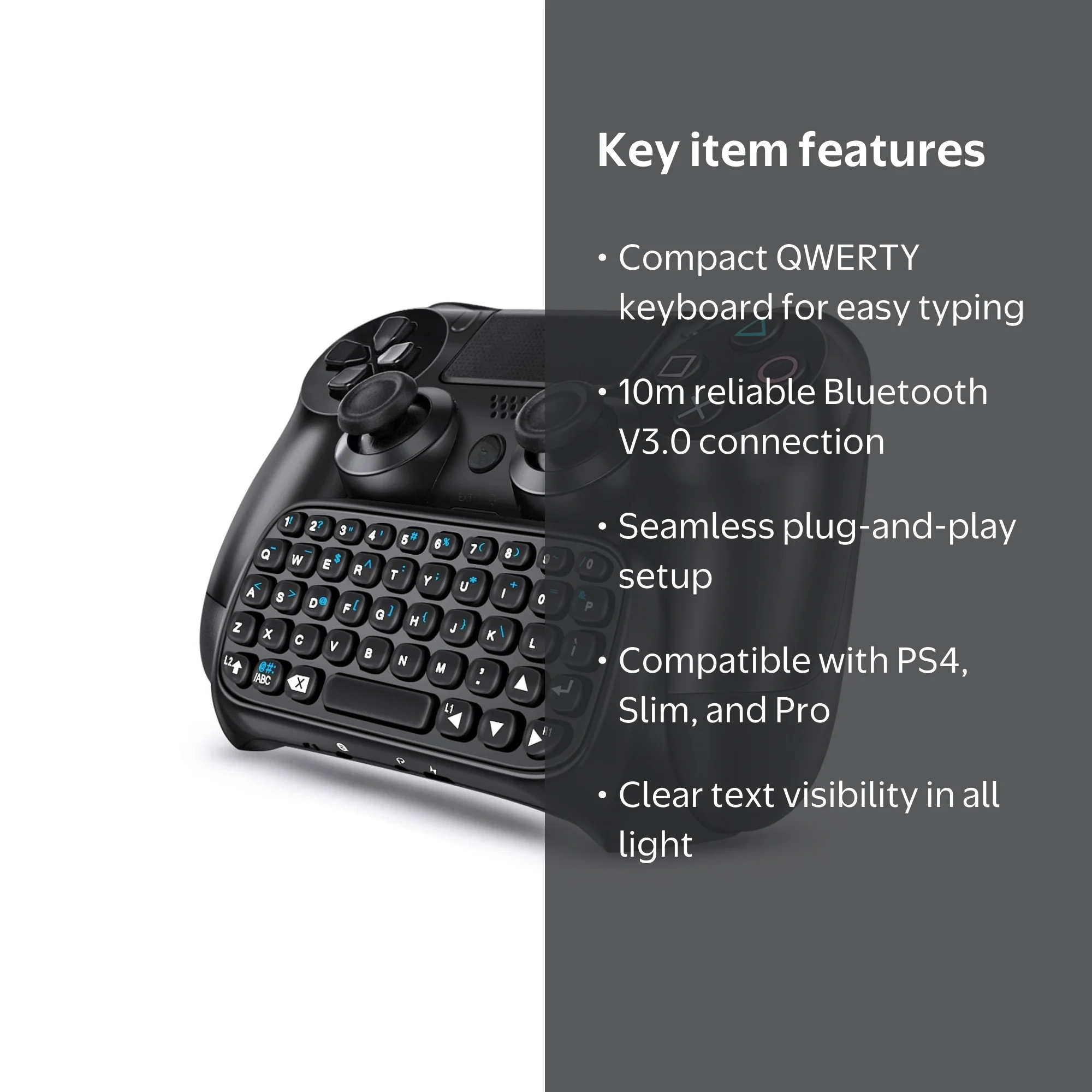 PS4 Wireless Mini Bluetooth Keyboard - Keypad Gamepad Joystick