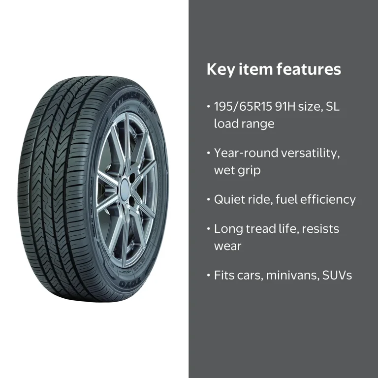 Tosaca195／65R15 195/65R15 Toyo EXTENSA A/S II 91H Touring Tire, Standard Load