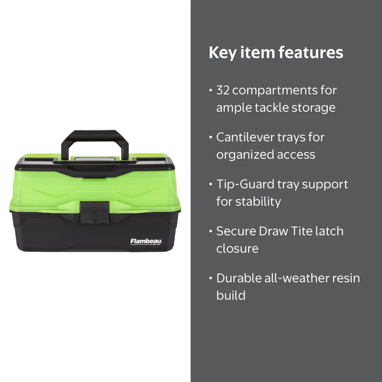 flambeau 3-tier tackle box amazon XL 3-Tray Tackle Box, Black/Dark Gray, (2137B) : Fishing Tackle Boxes : Sports & Outdoors tray features up to 37 compartments and two clear lid covers on top tray that keep small items from moving around inside box Flambeau, Classic Tray Tackle Box,