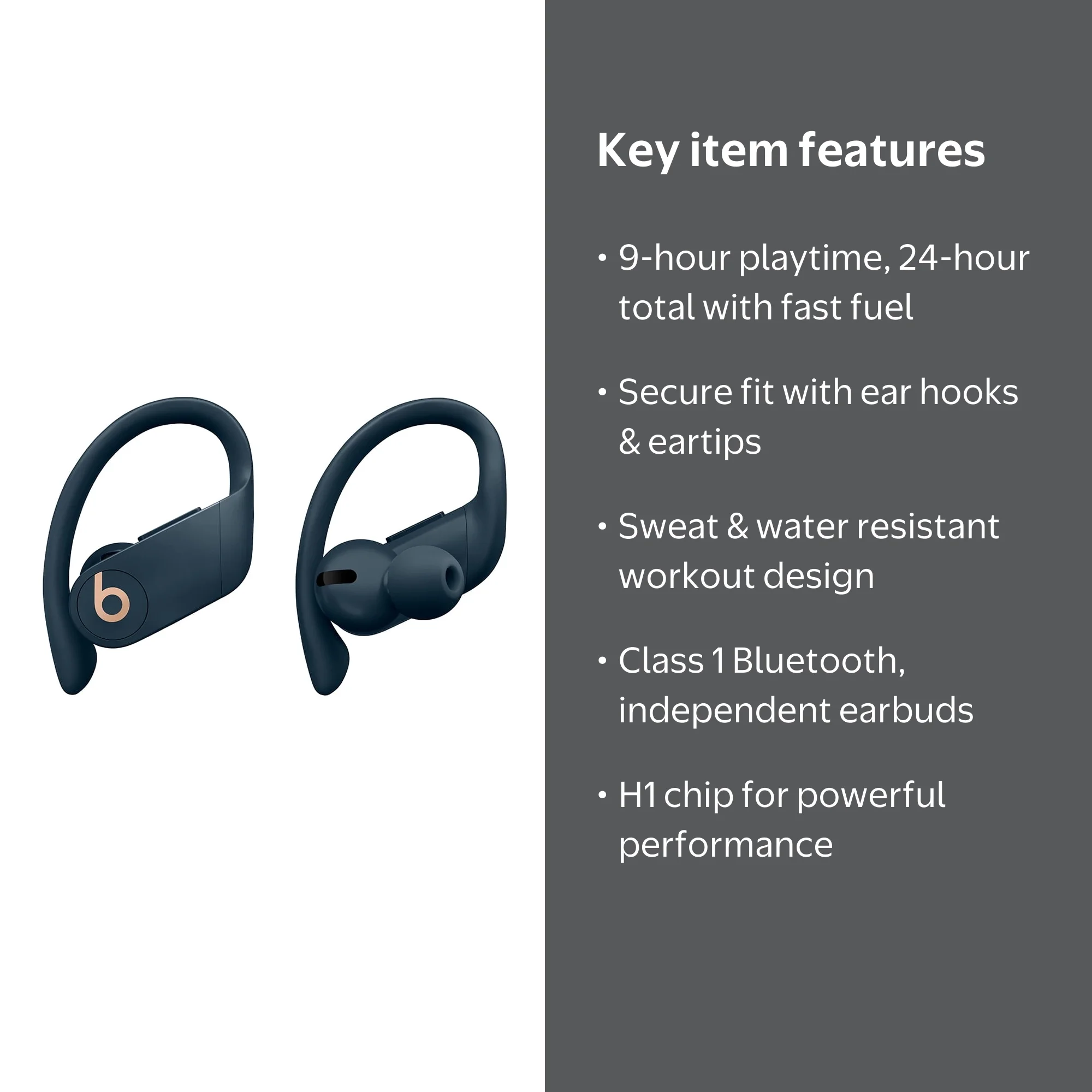 Beats by Dr. Dre, Powerbeats Pro Wireless Earbuds, MY592LL/A, Navy