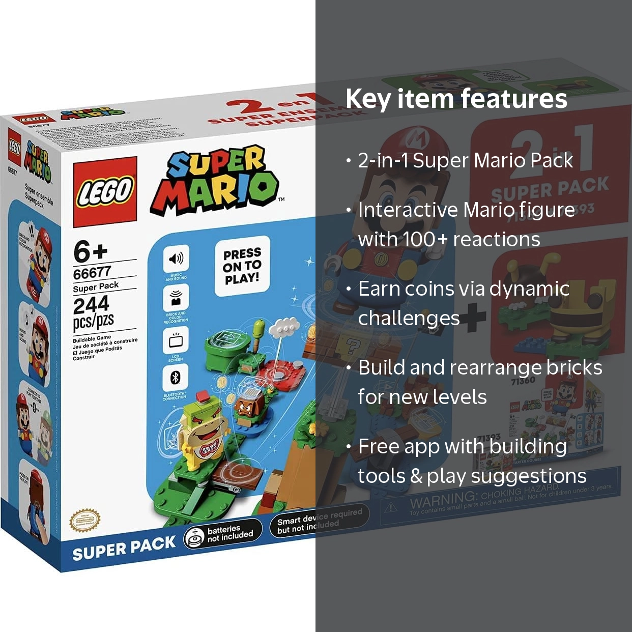 LEGO, Super Mario 2 in 1 Super Pack, 66677, 244-pieces - Walmart.com