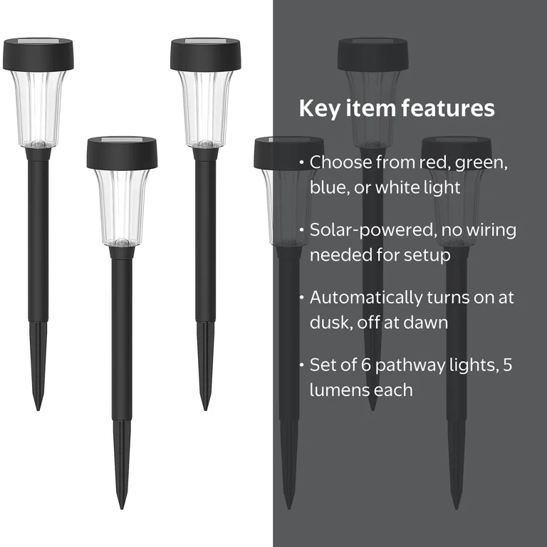 Mainstays Classic Flare Solar Powered Pathway and Landscape Light