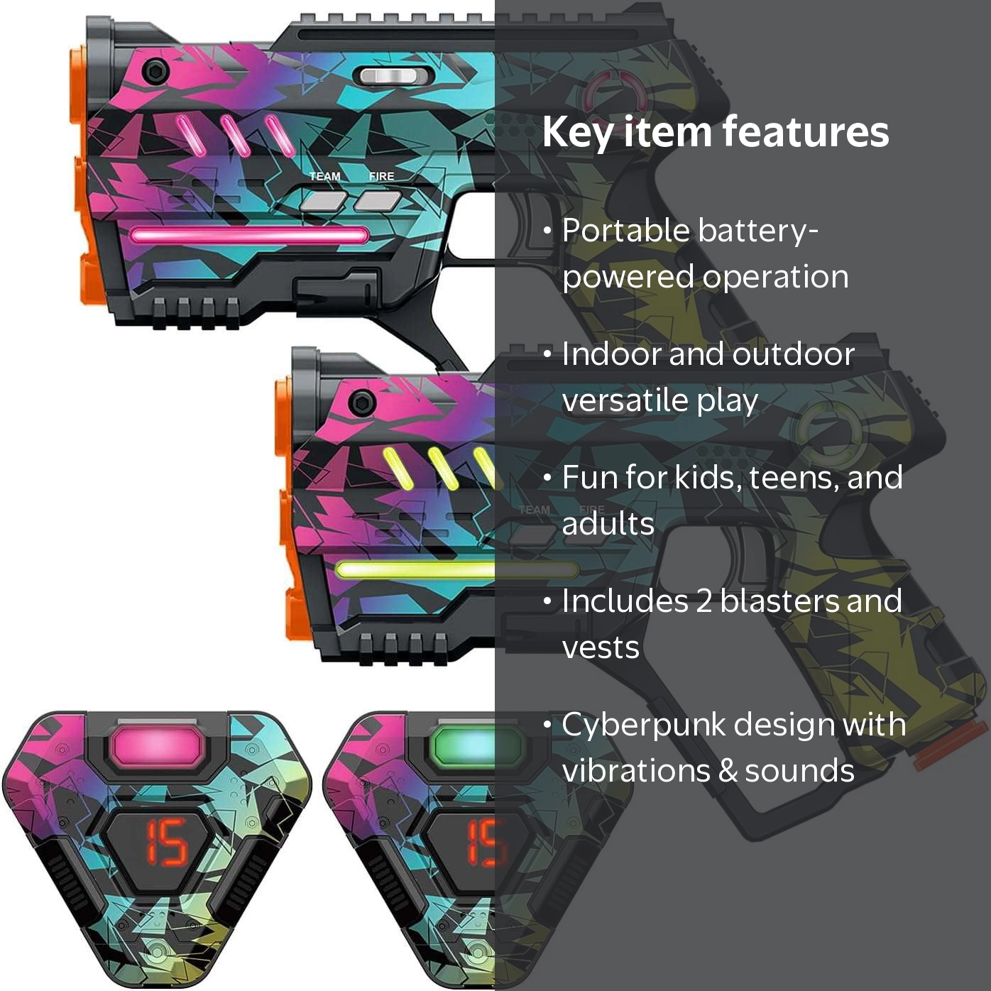 Winyea Tag, Laser Tag, Indoor and Outdoor Cyberpunk Gift Set