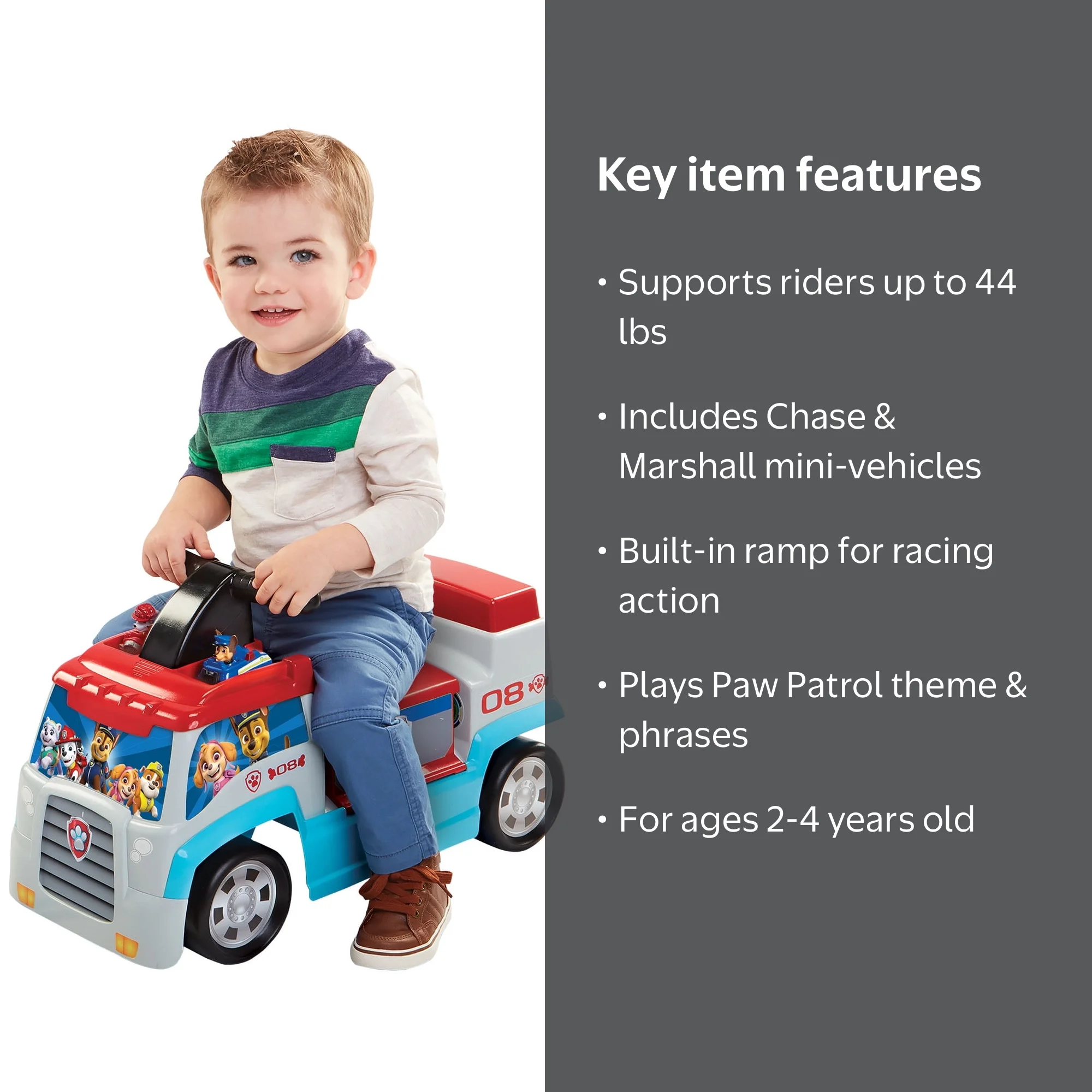 Paw Patrol Patroller Push Ride-On Includes Sounds with Chase and