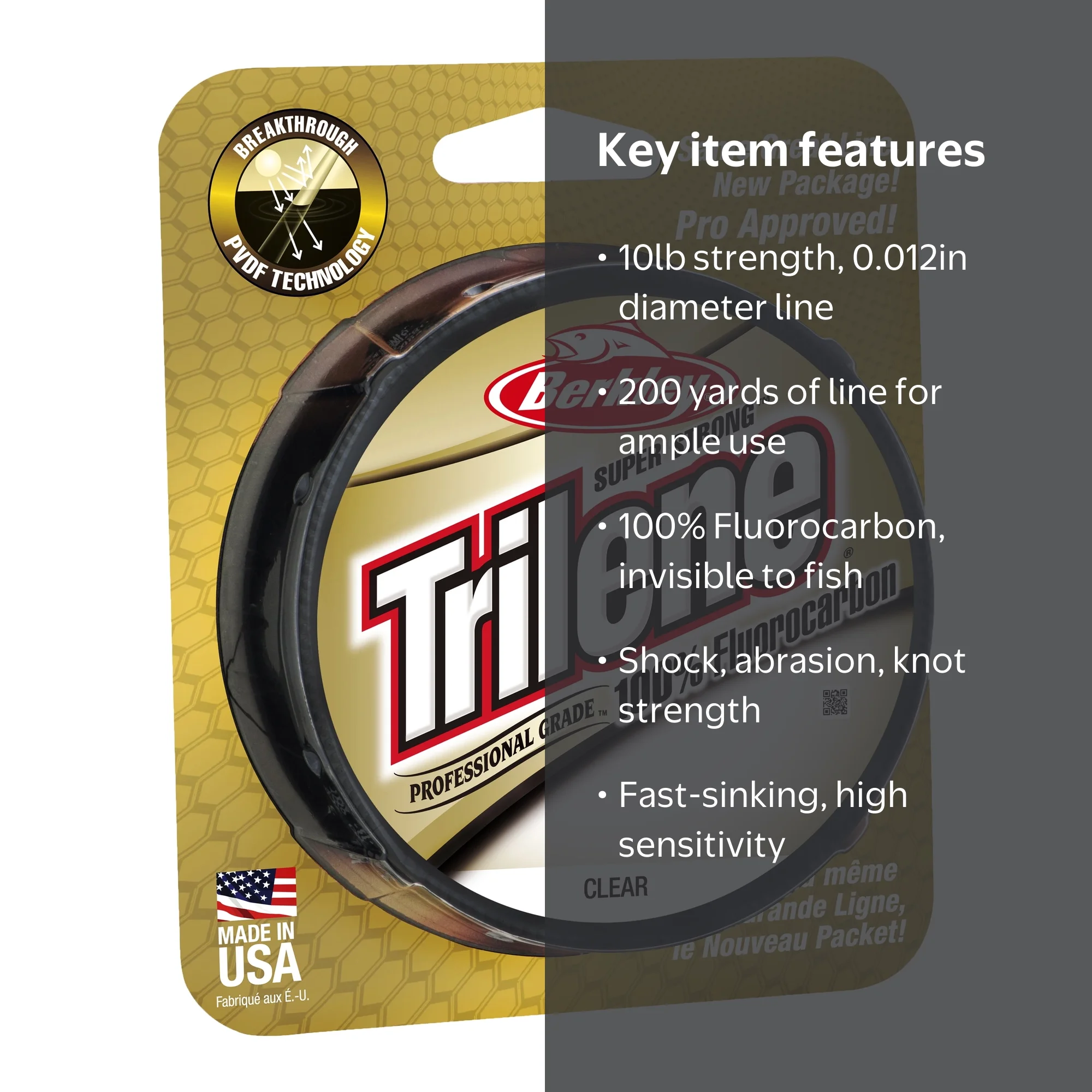 Berkley Trilene 100% Fluorocarbon Fishing Line, Clear, 10 lb Test Strength, 200 yd - Walmart.com Berkley Trilene 100% Fluorocarbon Fishing Line, Clear, 10 lb Test Strength, 200 yd - Walmart.com