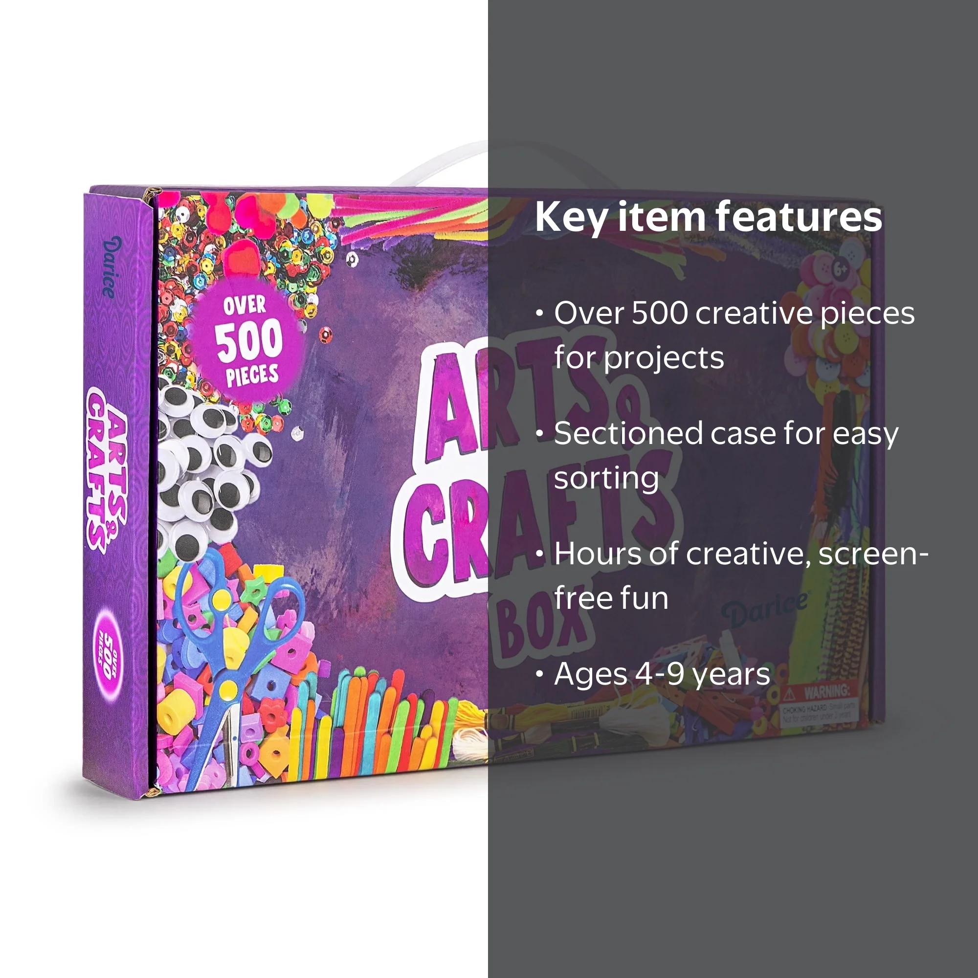 Darice Arts & Crafts Kit - 500+ Piece Kids Supplies & Materials
