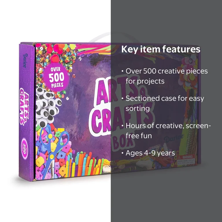 Darice Arts & Crafts Kit - 500+ Piece Kids Supplies & Materials