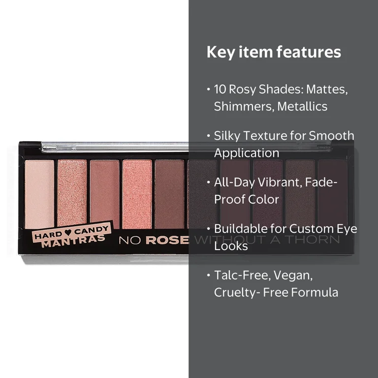 Hard Candy, Top Ten Eyeshadow Palette, 10 Long-Lasting Shades
