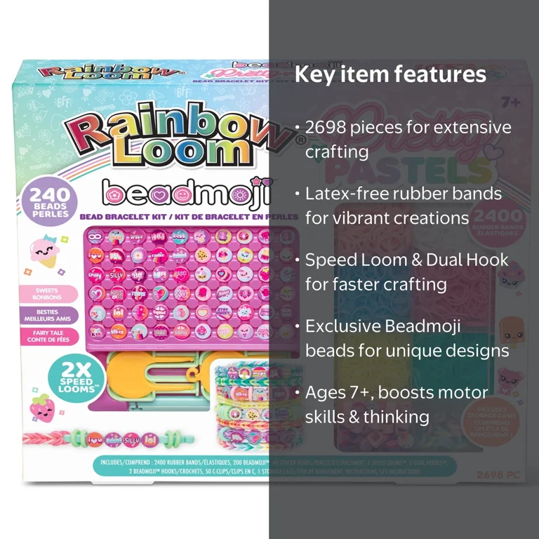 Beadmoji Pretty Pastels Bead Bracelet Kit, 2698 Pieces - Walmart.com