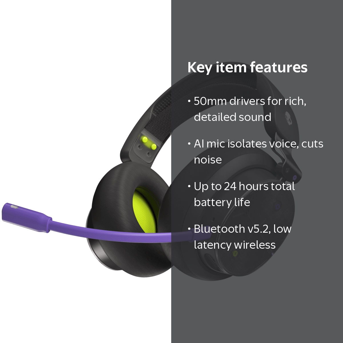PLYR XT Multi-Platform Over-Ear Wireless Gaming Headset, Purple