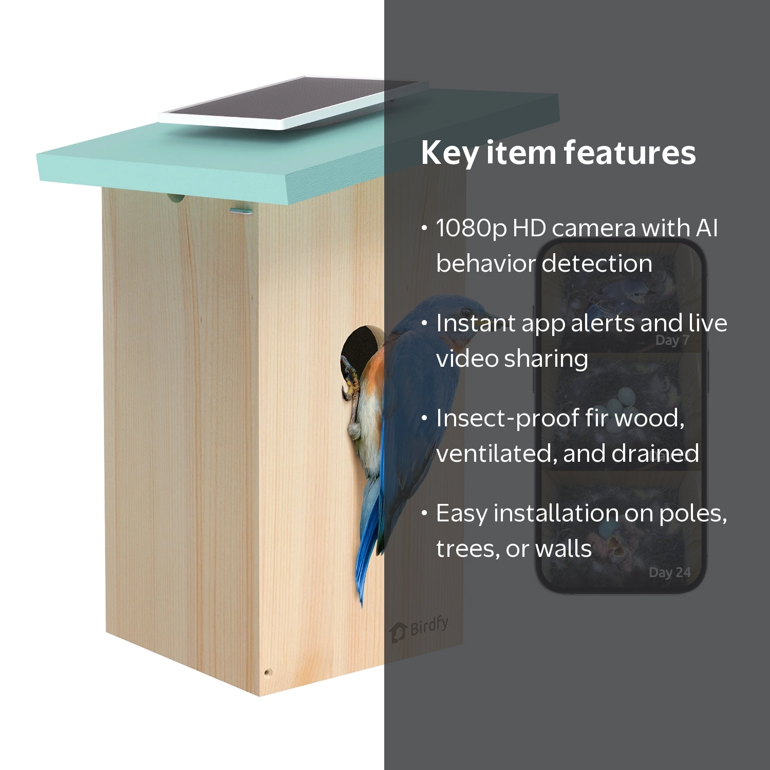 Birdfy Smart Bird Houses With 1080P HD Bird Feeder Camera, Perfect